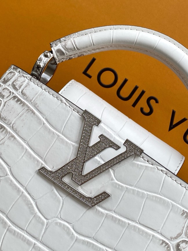 Louis Vuitton Capucines MINI M84713 light gray&crystal