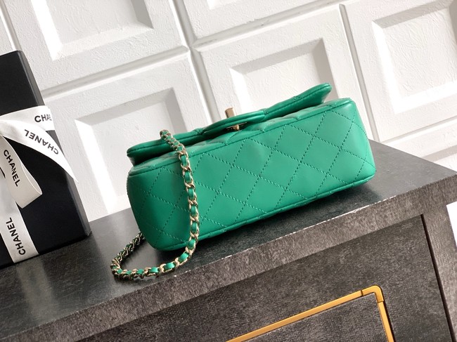 CHANEL Mini Flap Bag with Top Handle AP2431 green