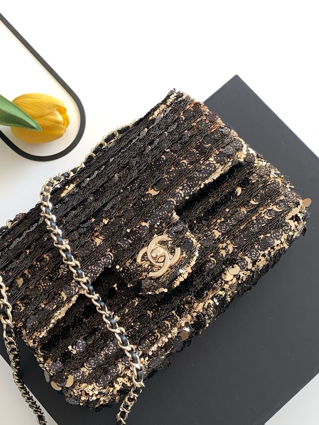 CHANEL Evening Bag AS4298 black&gold