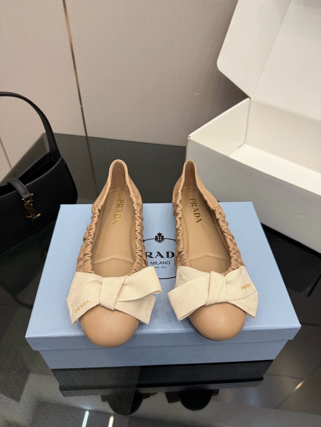 Prada Mordore nappa leather ballerinas with bow 55723-5