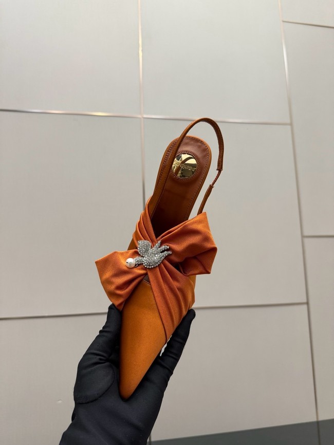 Saint Laurent AMALIA slingback pumps in satin crepe Heel 10.5CM 55726-9