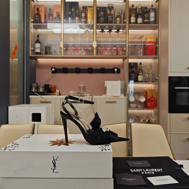 Saint Laurent AMALIA slingback pumps in satin crepe Heel 10.5CM 35964-11