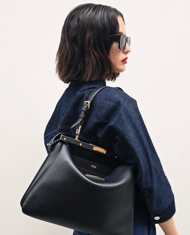 FENDI Way Medium Cowhide Bag 8BN367 black