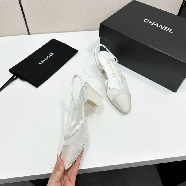 Chanel Slingbacks Mesh & Grosgrain Heel Height 65mm G31318-1
