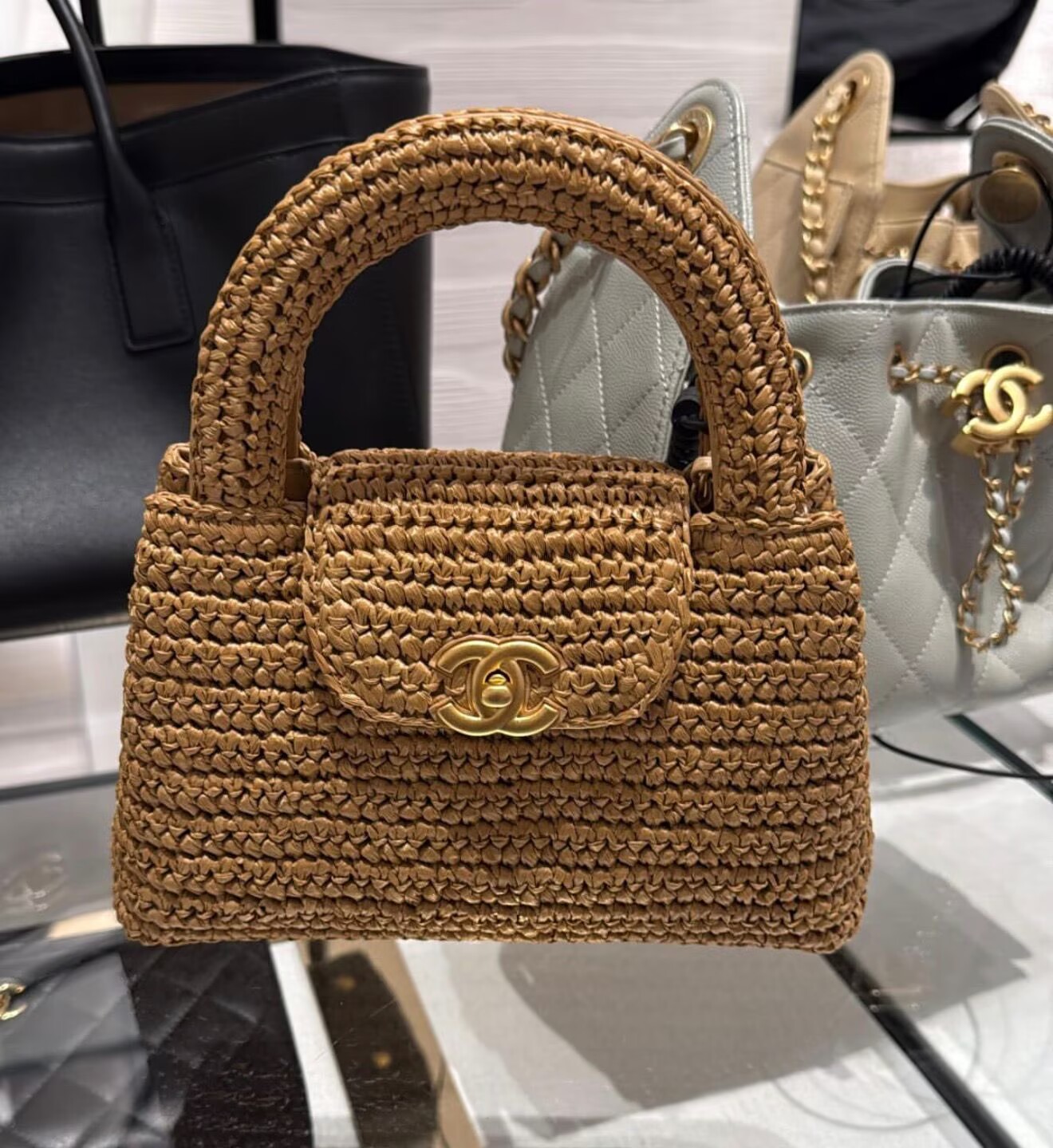 Chanel 26C Kelly Woven Bag AS4416 Beige