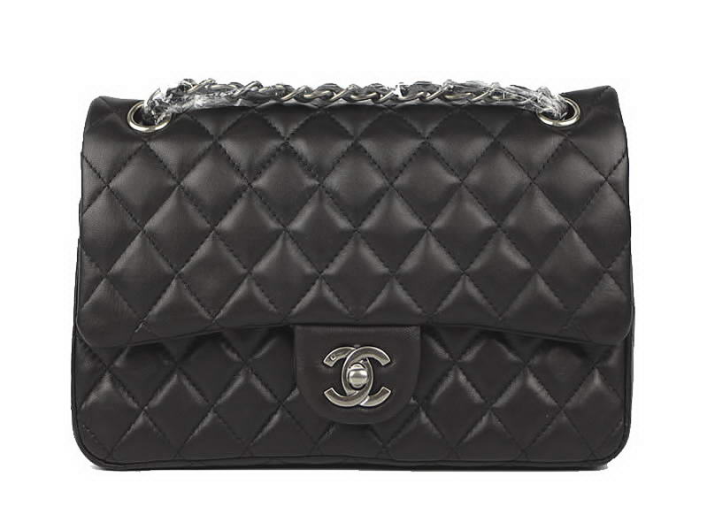Chanel 2.55 Series Original Leather Flap Bag A01112 Black Silver Chanel 2.55 Series Original Leather Flap Bag A01112 Black Silver