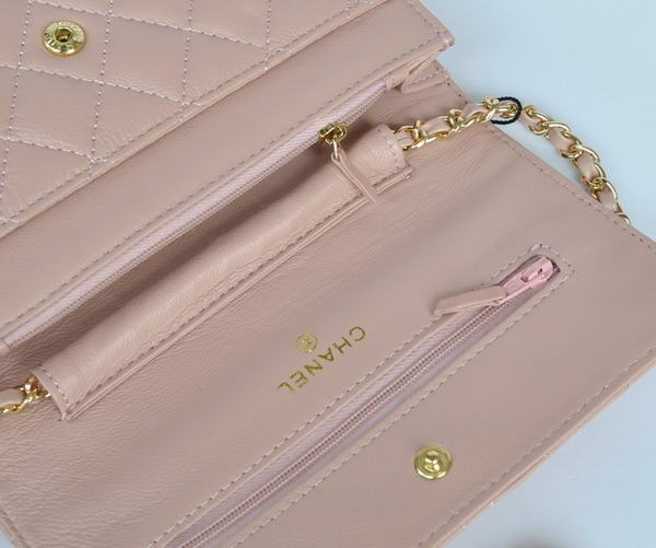 Chanel Lambskin Leather Flap Bag A33814 Pink Gold