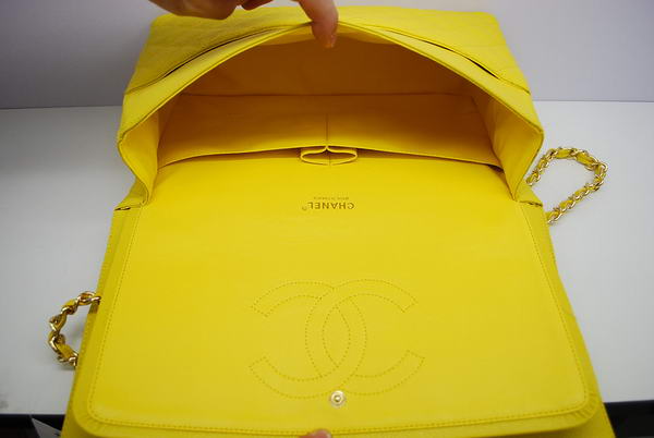 Chanel Maxi Double Flaps Bag A36098 Lemon Original Caviar Leather Gold Chanel Maxi Double Flaps Bag A36098 Lemon Original Caviar Leather Gold