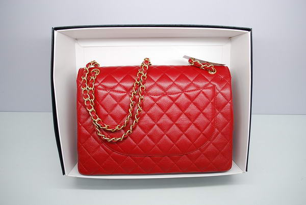 Chanel Maxi Double Flaps Bag A36098 Red Original Caviar Leather Gold Chanel Maxi Double Flaps Bag A36098 Red Original Caviar Leather Gold