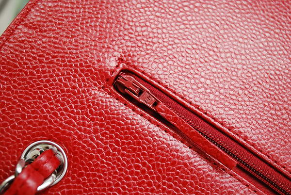Chanel Maxi Double Flaps Bag A36098 Red Original Caviar Leather Silver Chanel Maxi Double Flaps Bag A36098 Red Original Caviar Leather Silver