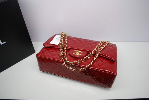 Chanel Maxi Double Flaps Bag A36098 Red Original Patent Leather Gold Chanel Maxi Double Flaps Bag A36098 Red Original Patent Leather Gold