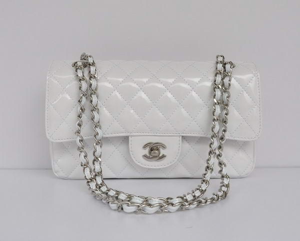 buy Cheap Chanel 2.55 Series White Patent Leather Flap Bag Silver Hardware buy Cheap Chanel 2.55 Series White Patent Leather Flap Bag Silver Hardware