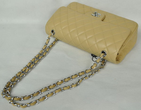 Chanel Classic Flap Bag 1112 Apricot Leather Silver Hardware Chanel Classic Flap Bag 1112 Apricot Leather Silver Hardware