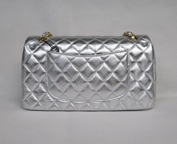 Chanel Classic Flap Bag 1112 Light Silver Leather Golden Hardware Chanel Classic Flap Bag 1112 Light Silver Leather Golden Hardware