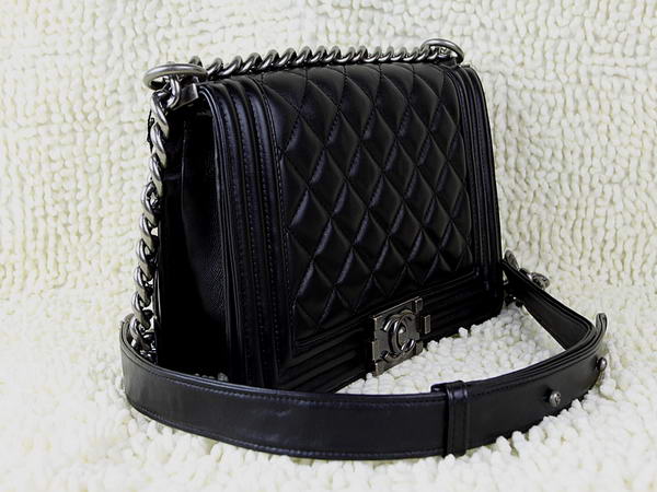 Hot Style Chanel A67025 Le Boy Flap Shoulder Bag In Black Sheepskin Leather Hot Style Chanel A67025 Le Boy Flap Shoulder Bag In Black Sheepskin Leather