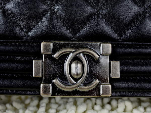 Hot Style Chanel A67025 Le Boy Flap Shoulder Bag In Black Sheepskin Leather Hot Style Chanel A67025 Le Boy Flap Shoulder Bag In Black Sheepskin Leather
