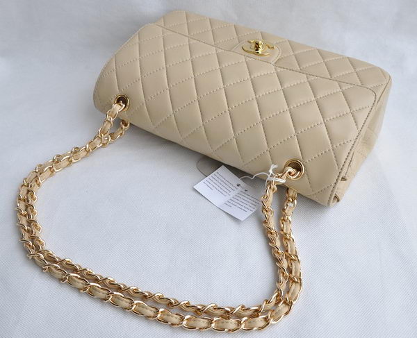 Chanel Classic 2.55 Series Apricot Lambskin Golden Chain Quilted Flap Bag 1113 Chanel Classic 2.55 Series Apricot Lambskin Golden Chain Quilted Flap Bag 1113