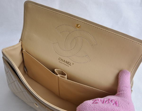 Chanel Classic 2.55 Series Apricot Lambskin Golden Chain Quilted Flap Bag 1113 Chanel Classic 2.55 Series Apricot Lambskin Golden Chain Quilted Flap Bag 1113