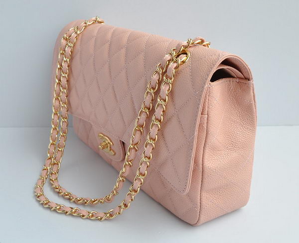 Chanel Classic 2.55 Series Pink Caviar Golden Chain Quilted Flap Bag 1113 Chanel Classic 2.55 Series Pink Caviar Golden Chain Quilted Flap Bag 1113