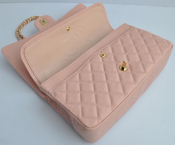 Chanel Classic 2.55 Series Pink Caviar Golden Chain Quilted Flap Bag 1113 Chanel Classic 2.55 Series Pink Caviar Golden Chain Quilted Flap Bag 1113