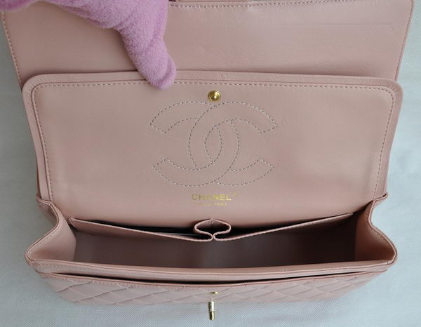 Chanel Classic 2.55 Series Pink Lambskin Golden Chain Quilted Flap Bag 1113 Chanel Classic 2.55 Series Pink Lambskin Golden Chain Quilted Flap Bag 1113
