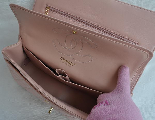 Chanel Classic 2.55 Series Pink Lambskin Golden Chain Quilted Flap Bag 1113 Chanel Classic 2.55 Series Pink Lambskin Golden Chain Quilted Flap Bag 1113