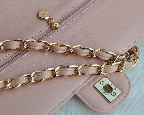 Chanel Classic 2.55 Series Pink Lambskin Golden Chain Quilted Flap Bag 1113 Chanel Classic 2.55 Series Pink Lambskin Golden Chain Quilted Flap Bag 1113
