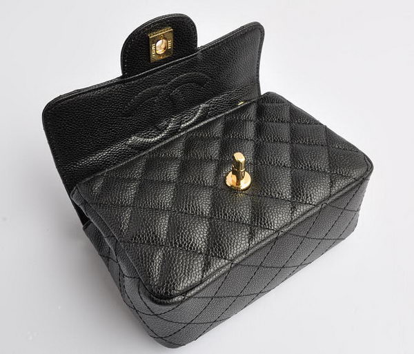Chanel Classic Black Caviar Golden Chain Quilted Flap Bag Chanel Classic Black Caviar Golden Chain Quilted Flap Bag