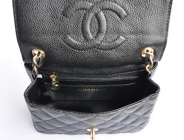 Chanel Classic Black Caviar Golden Chain Quilted Flap Bag Chanel Classic Black Caviar Golden Chain Quilted Flap Bag