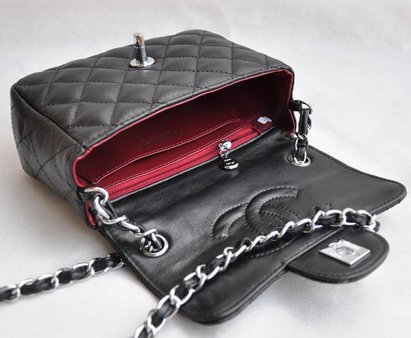 Chanel Classic Black Lambskin Silver Chain Quilted Flap Bag 1115 Chanel Classic Black Lambskin Silver Chain Quilted Flap Bag 1115