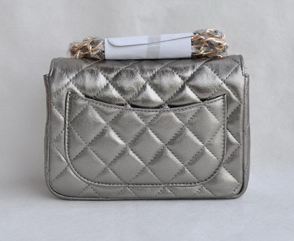Chanel Classic Iron Gray Lambskin Golden Chain Quilted Flap Bag 1115 Chanel Classic Iron Gray Lambskin Golden Chain Quilted Flap Bag 1115