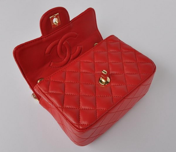 Chanel Classic Red Lambskin Golden Chain Quilted Flap Bag 1115 Chanel Classic Red Lambskin Golden Chain Quilted Flap Bag 1115