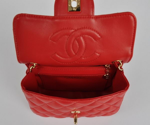 Chanel Classic Red Lambskin Golden Chain Quilted Flap Bag 1115 Chanel Classic Red Lambskin Golden Chain Quilted Flap Bag 1115