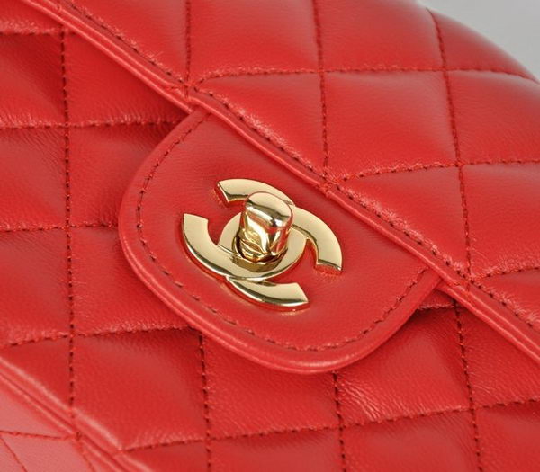 Chanel Classic Red Lambskin Golden Chain Quilted Flap Bag 1115 Chanel Classic Red Lambskin Golden Chain Quilted Flap Bag 1115