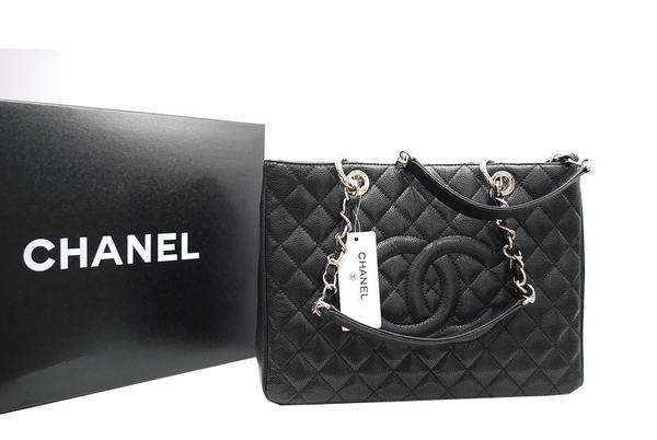 Chanel GST Caviar Leather Coco Bag A36092 Black Silver Chanel GST Caviar Leather Coco Bag A36092 Black Silver