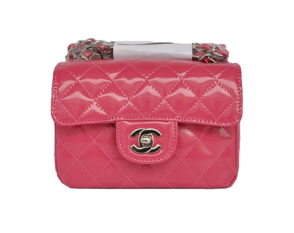 Cheap Chanel Classic mini Flap Bag 1115 Peach Patent Silver Hardware Cheap Chanel Classic mini Flap Bag 1115 Peach Patent Silver Hardware