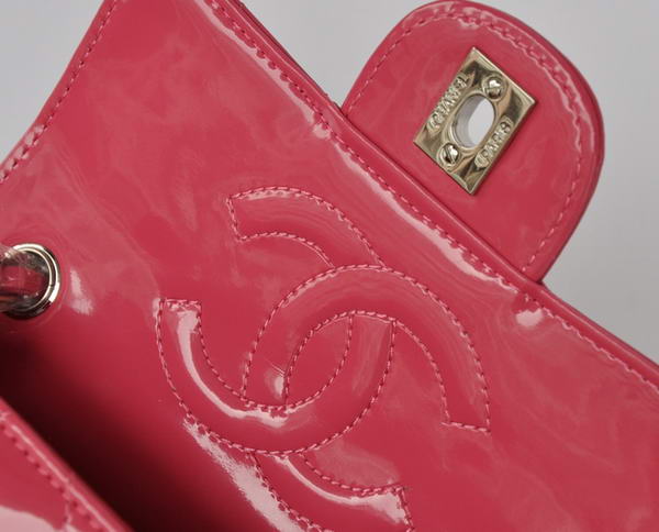 Cheap Chanel Classic mini Flap Bag 1115 Peach Patent Silver Hardware Cheap Chanel Classic mini Flap Bag 1115 Peach Patent Silver Hardware