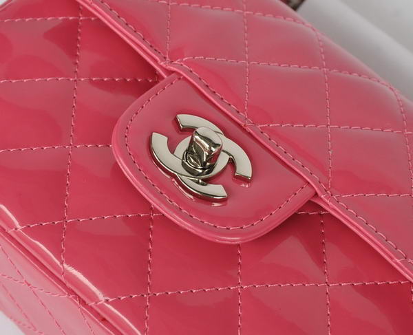 Cheap Chanel Classic mini Flap Bag 1115 Peach Patent Silver Hardware Cheap Chanel Classic mini Flap Bag 1115 Peach Patent Silver Hardware