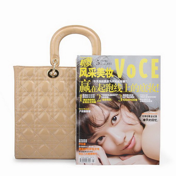 Dior Tote Bags Patent Leather Apricot 44561 Dior Tote Bags Patent Leather Apricot 44561