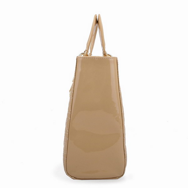 Dior Tote Bags Patent Leather Apricot 44561 Dior Tote Bags Patent Leather Apricot 44561