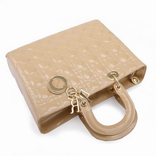 Dior Tote Bags Patent Leather Apricot 44561 Dior Tote Bags Patent Leather Apricot 44561