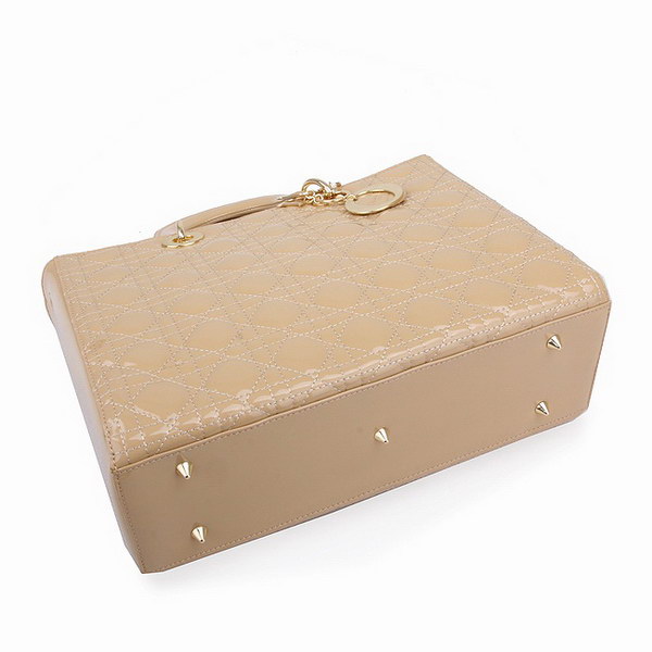 Dior Tote Bags Patent Leather Apricot 44561 Dior Tote Bags Patent Leather Apricot 44561