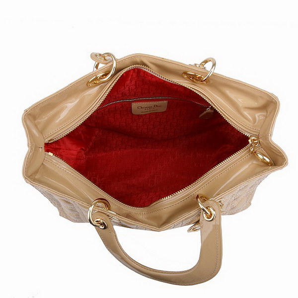 Dior Tote Bags Patent Leather Apricot 44561 Dior Tote Bags Patent Leather Apricot 44561