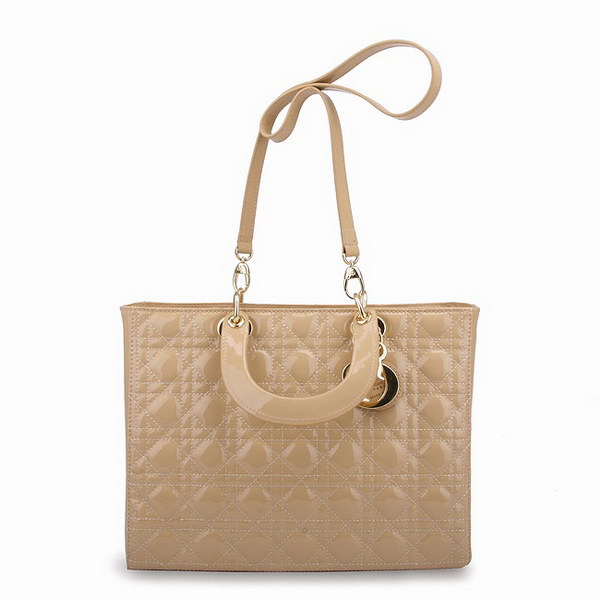 Dior Tote Bags Patent Leather Apricot 44561 Dior Tote Bags Patent Leather Apricot 44561