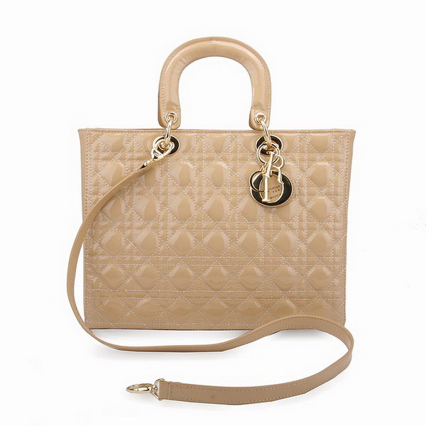 Dior Tote Bags Patent Leather Apricot 44561 Dior Tote Bags Patent Leather Apricot 44561