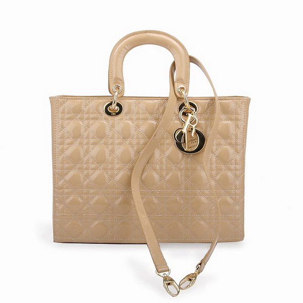 Dior Tote Bags Patent Leather Apricot 44561 Dior Tote Bags Patent Leather Apricot 44561