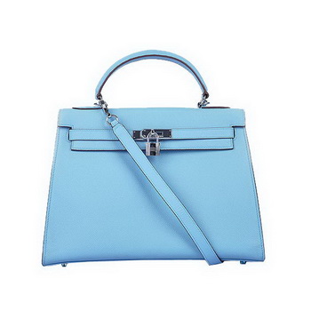 Hermes Kelly 32cm Bags Togo Leather Light Blue Hermes Kelly 32cm Bags Togo Leather Light Blue