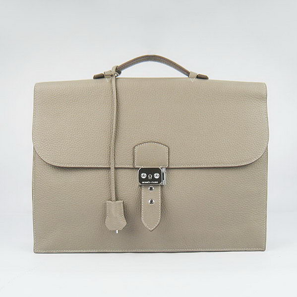 Hermes Sac Depeche 38cm Briefcase Clemence Grey Hermes Sac Depeche 38cm Briefcase Clemence Grey