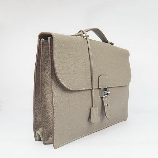 Hermes Sac Depeche 38cm Briefcase Clemence Grey Hermes Sac Depeche 38cm Briefcase Clemence Grey
