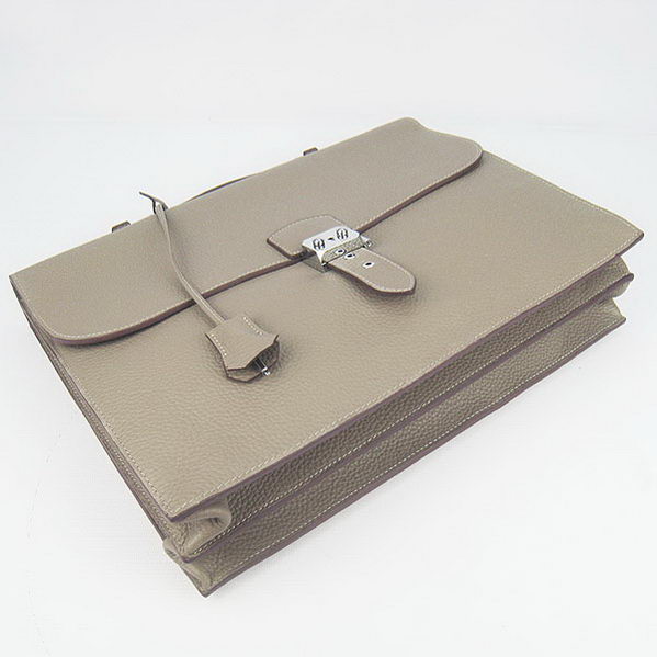 Hermes Sac Depeche 38cm Briefcase Clemence Grey Hermes Sac Depeche 38cm Briefcase Clemence Grey